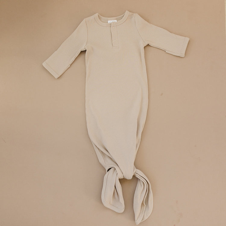 Ribbed Organic Cotton Knot Gown