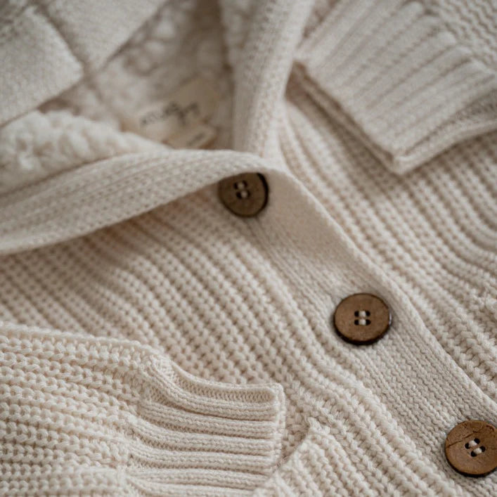 Knit Hoodie with Sherpa Lining